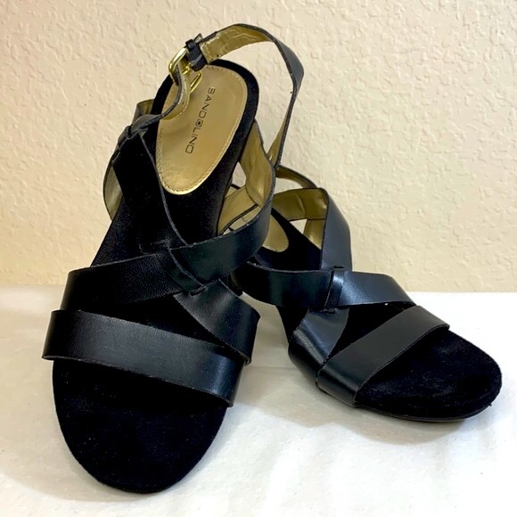 Bandolino Black Block Heels with Wide Straps Size 8.5 - Picture 1 of 7